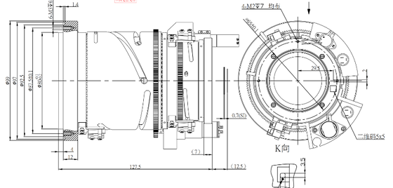 FWD-0326-0R 25-75mm EFL LWIR Zmotyfikowany obiektyw zoomowy z długością fali 8-12 μm i elektrycznym skupieniem