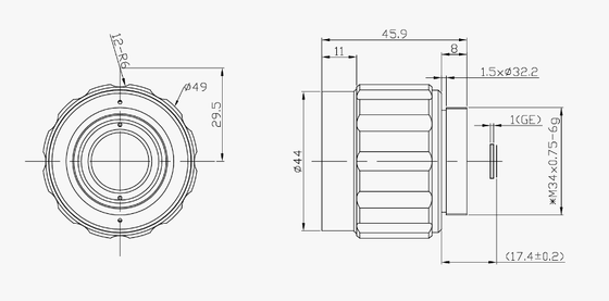 FWD-35 35mm EFL LWIR Zmotywowana soczewka zoomowa o długości fali 8-12μm i wystrzelonej konstrukcji